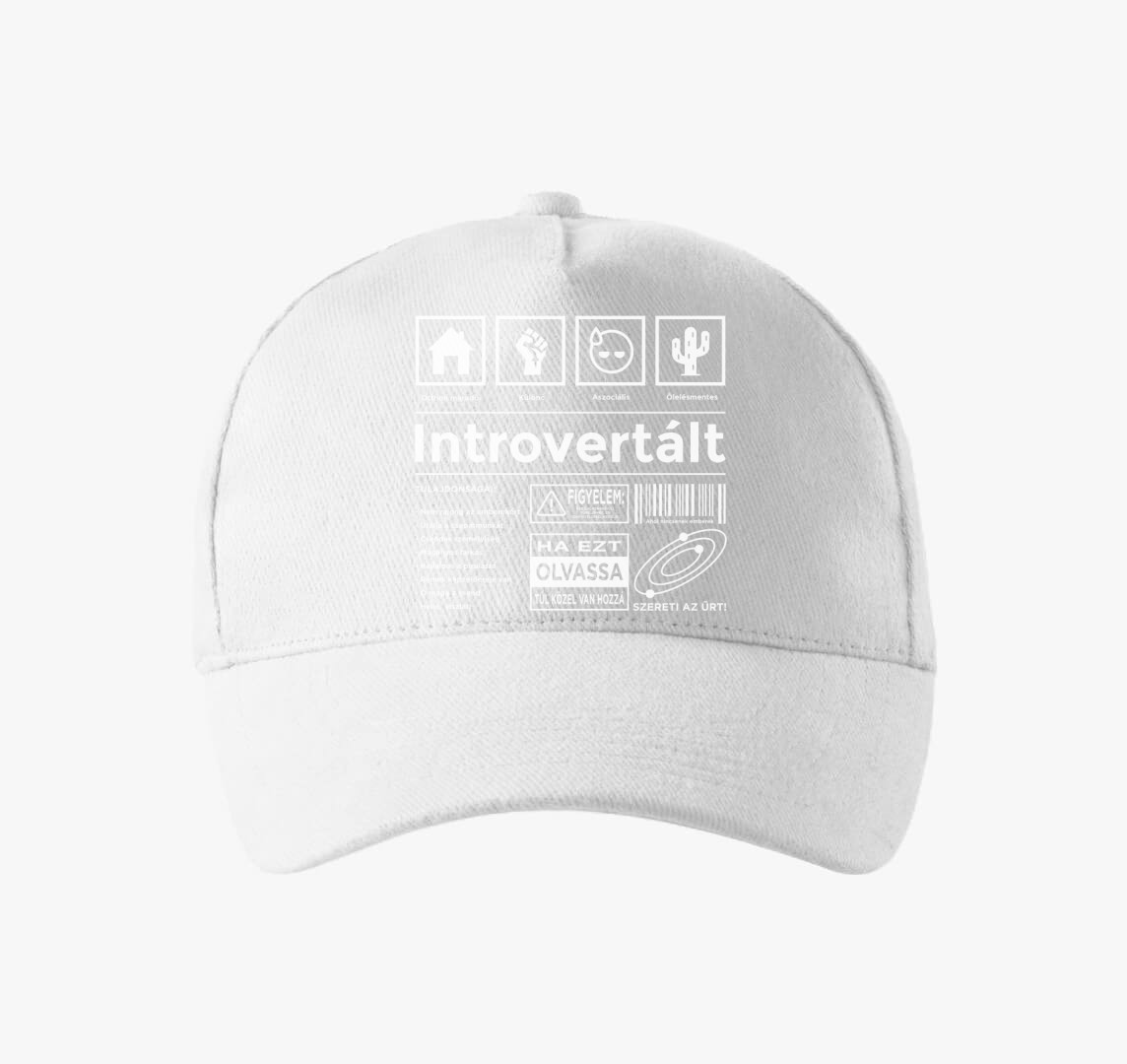 Introvertált vicces baseball sapka — Fehér