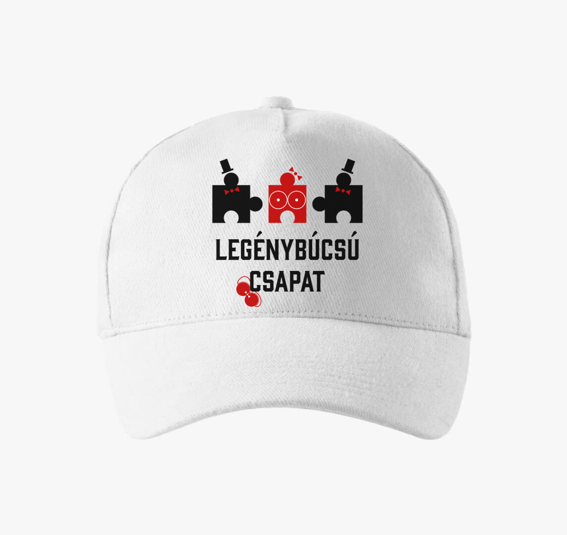Legénybúcsú csapat legénybúcsúra puzzle baseball sapka — Fehér