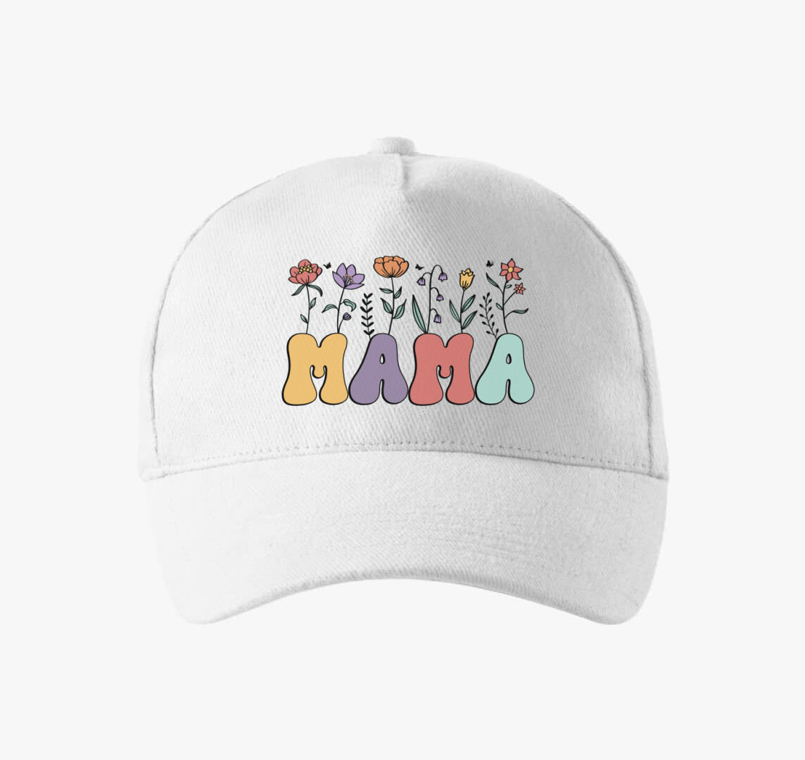 Mama virágos baseball sapka — Fehér