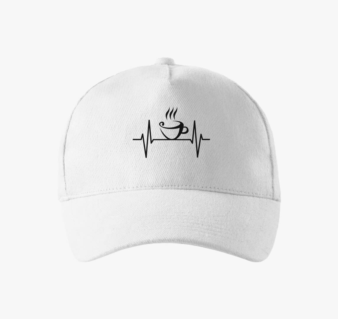 Kávé ekg baseball sapka — Fehér