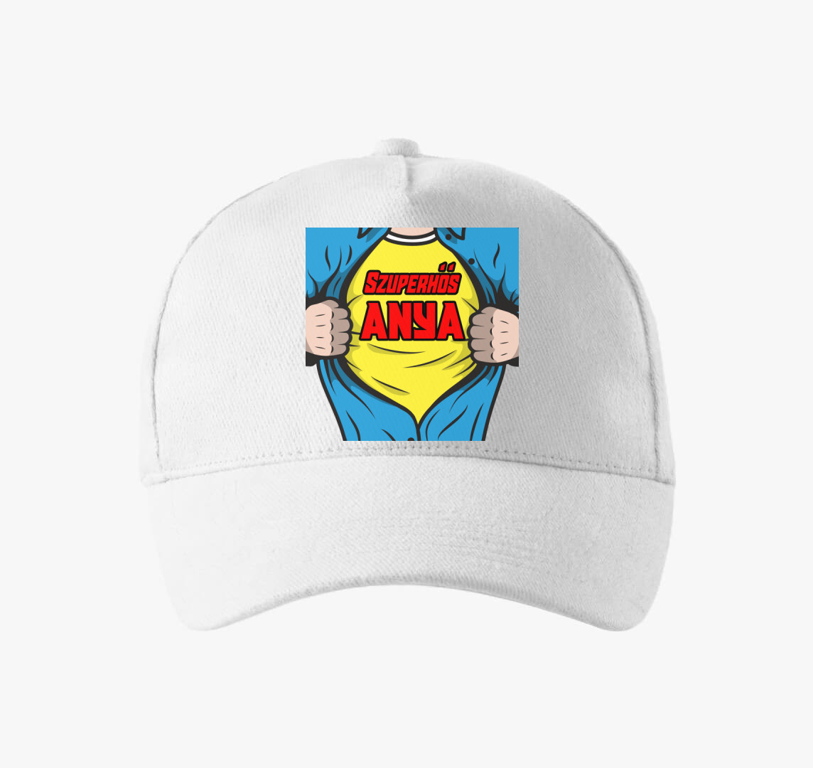 Szuperhős Anya baseball sapka — Fehér
