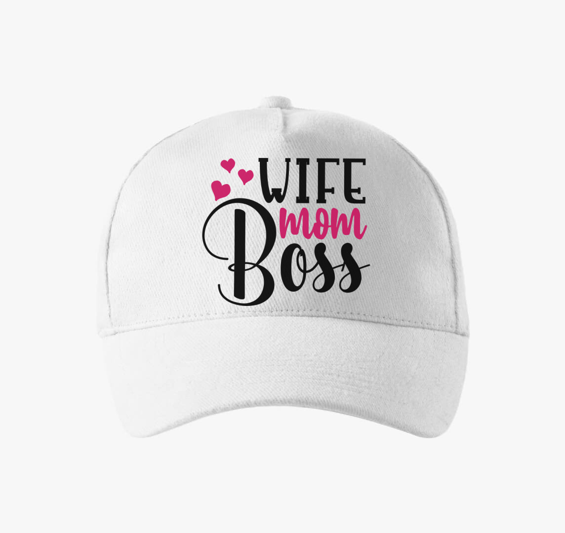 Wife mom baseball sapka — Fehér