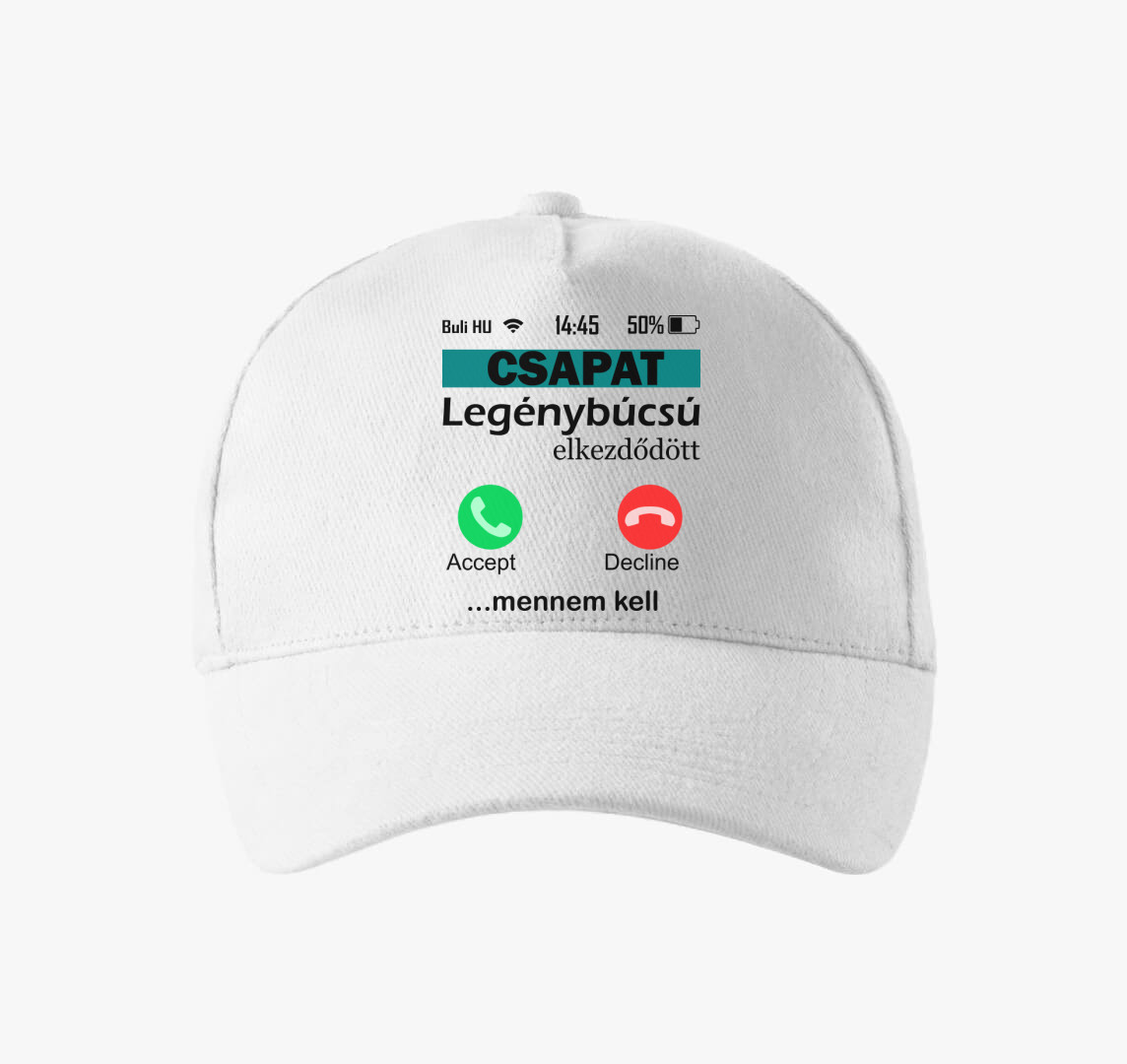 Telefonos legénybúcsús csapat baseball sapka — Fehér