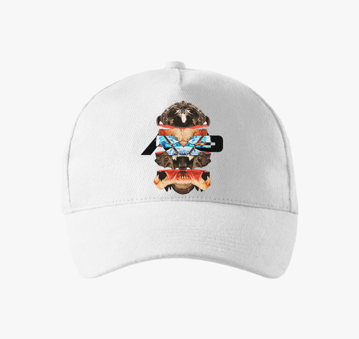 Alien vs Predator karakterek baseball sapka — Fehér