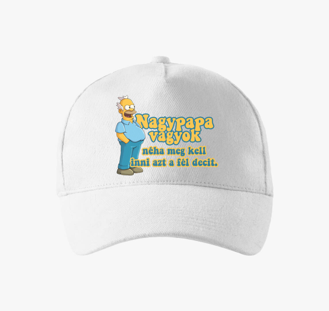 Nagypapa vagyok Simpsonos baseball sapka — Fehér