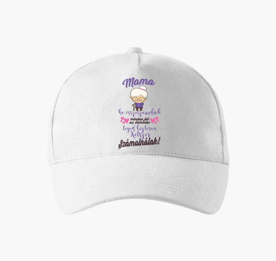 Mama számolós baseball sapka — Fehér