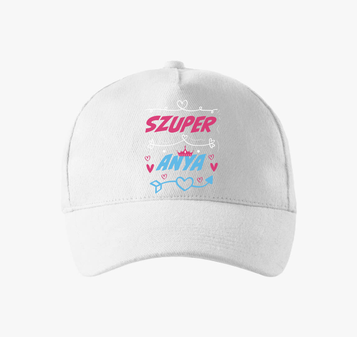 Szuper anya mintás baseball sapka — Fehér