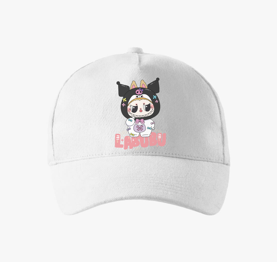 Kuromi labubu baseball sapka — Fehér