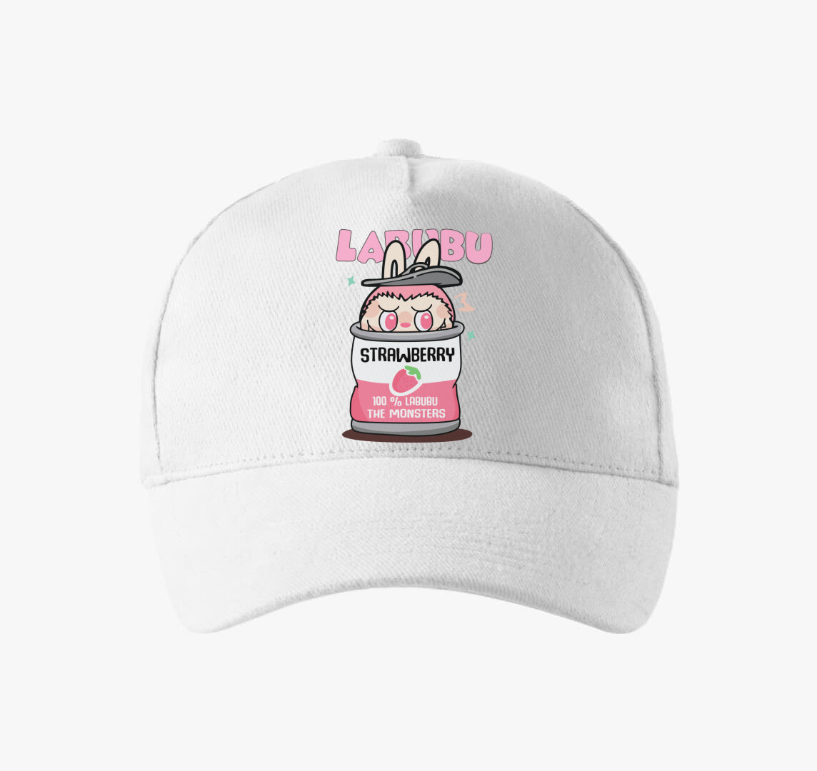 Strawberry labubu baseball sapka  — Fehér