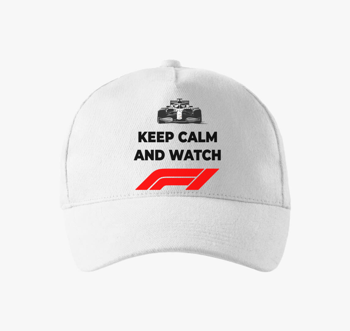 Keep calm and watch F1 baseball sapka — Fehér
