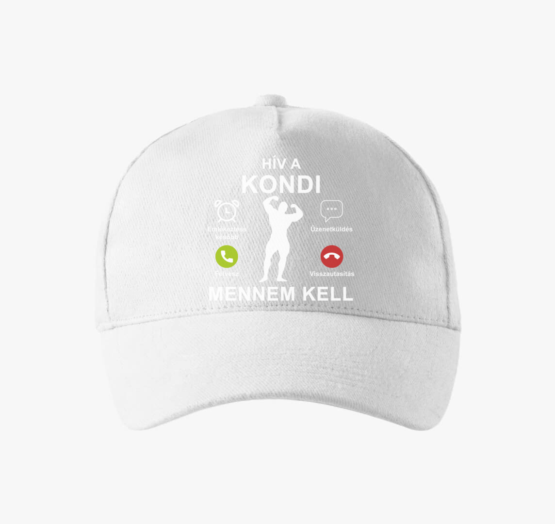Hív a kondi mennem kell baseball sapka — Fehér