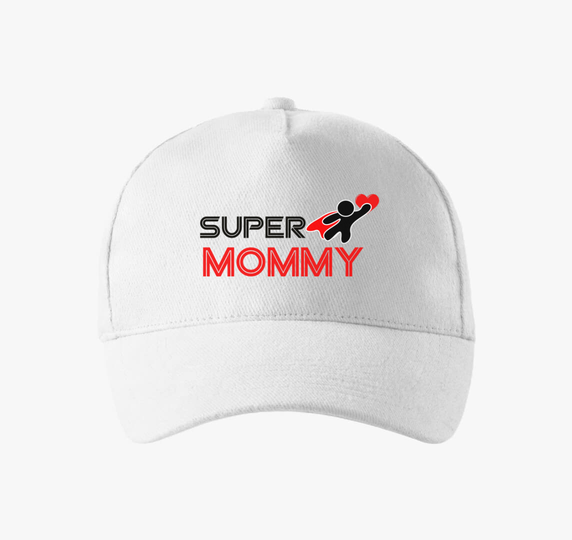 Super Mommy baseball sapka — Fehér