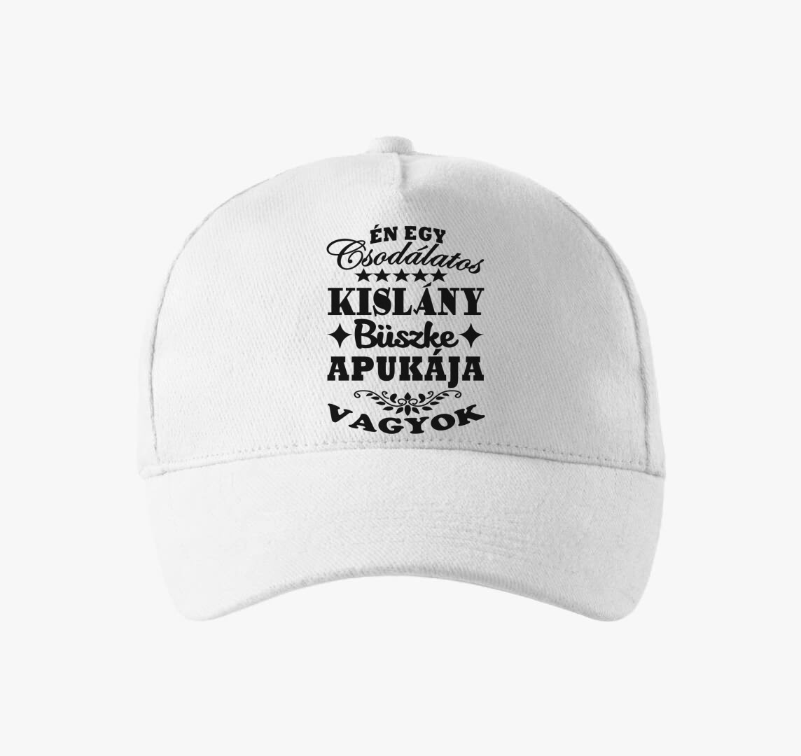 Csodálatos kislány büszke apukája baseball sapka — Fehér