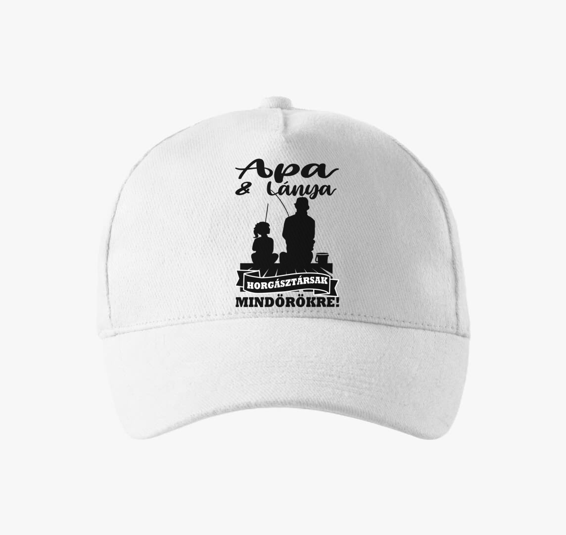 Apa és lánya  horgásztársak baseball sapka — Fehér