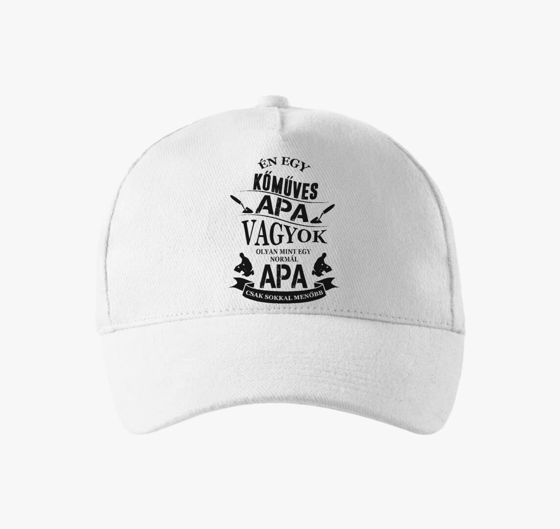Kőműves apuka baseball sapka — Fehér