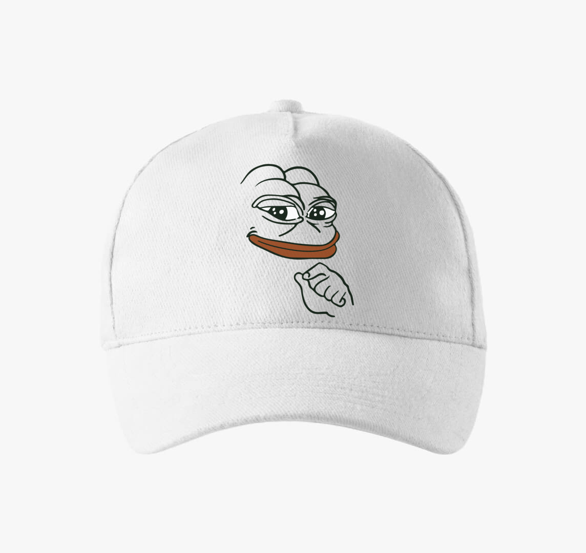 Pepe a Béka mosolygós baseball sapka — Fehér