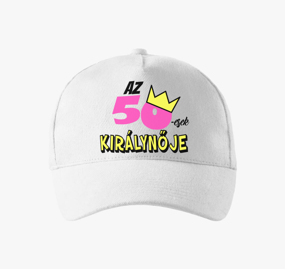 Az ötvenesek királynője baseball sapka - válaszható korral — Fehér