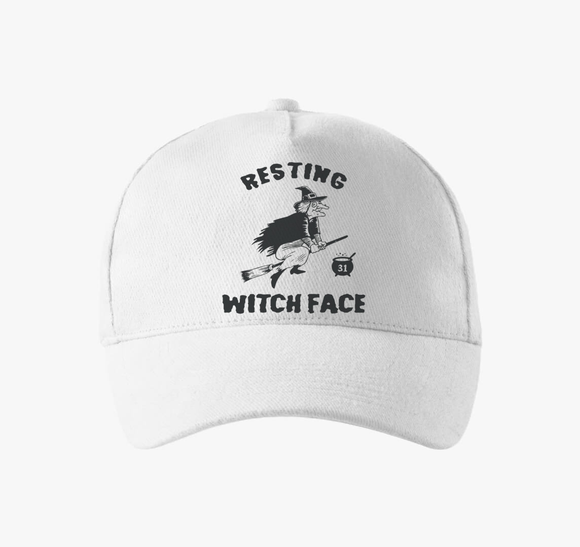 Resting Witch Face baseball sapka — Fehér