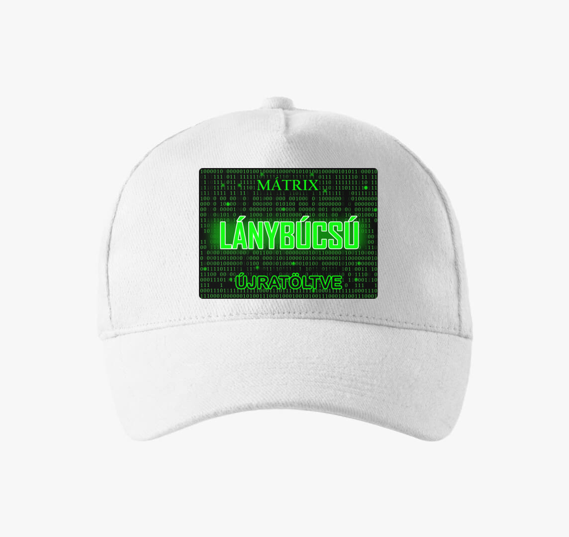 Mátrix leánybúcsús baseball sapka — Fehér