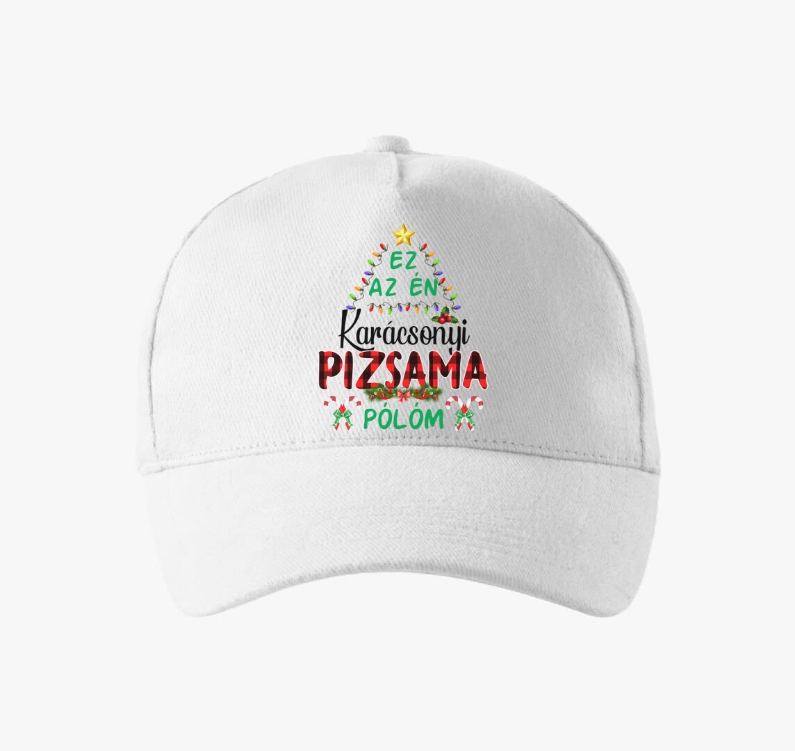 Karácsonyi pizsi baseball sapka — Fehér