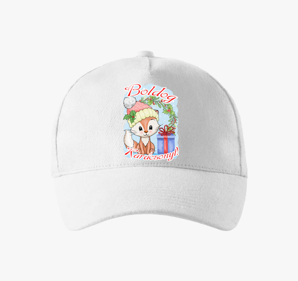 Boldog karácsonyt róka baseball sapka — Fehér