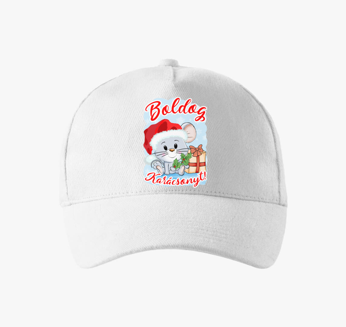 Boldog karácsonyt egérke baseball sapka — Fehér