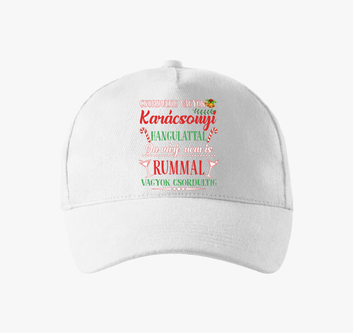 Csordultig vagyok karácsonyi baseball sapka — Fehér