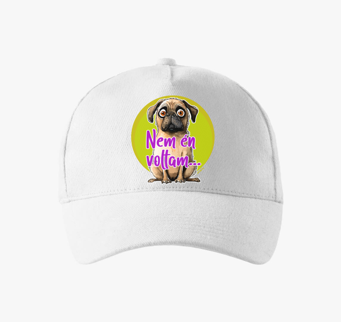 Mopsz kutya baseball sapka — Fehér