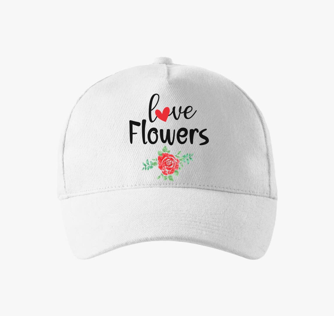 Love Flowers baseball sapka — Fehér