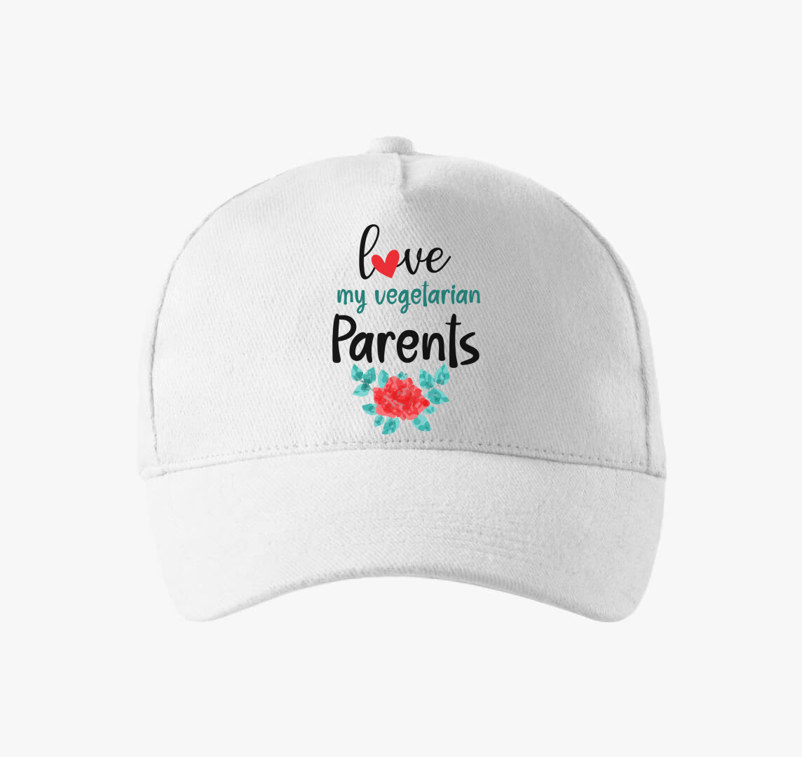 Love my Vegetarian Parents baseball sapka — Fehér