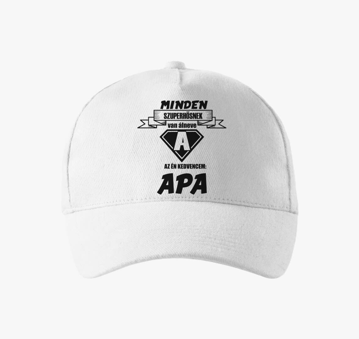 Szuperhős álneve apa baseball sapka — Fehér