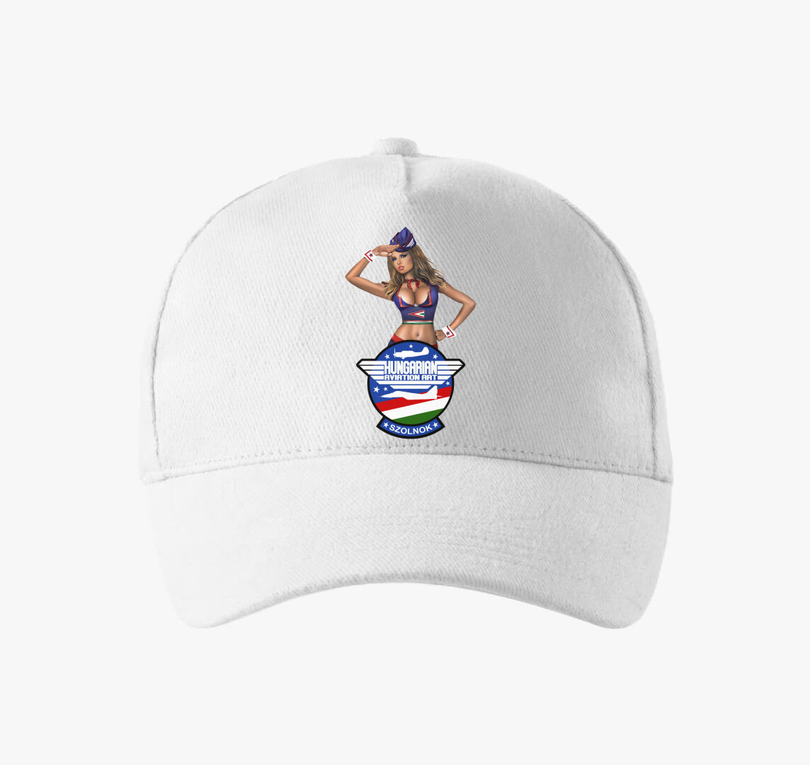 Hungarian Aviation Art Patch Girl baseball sapka — Fehér