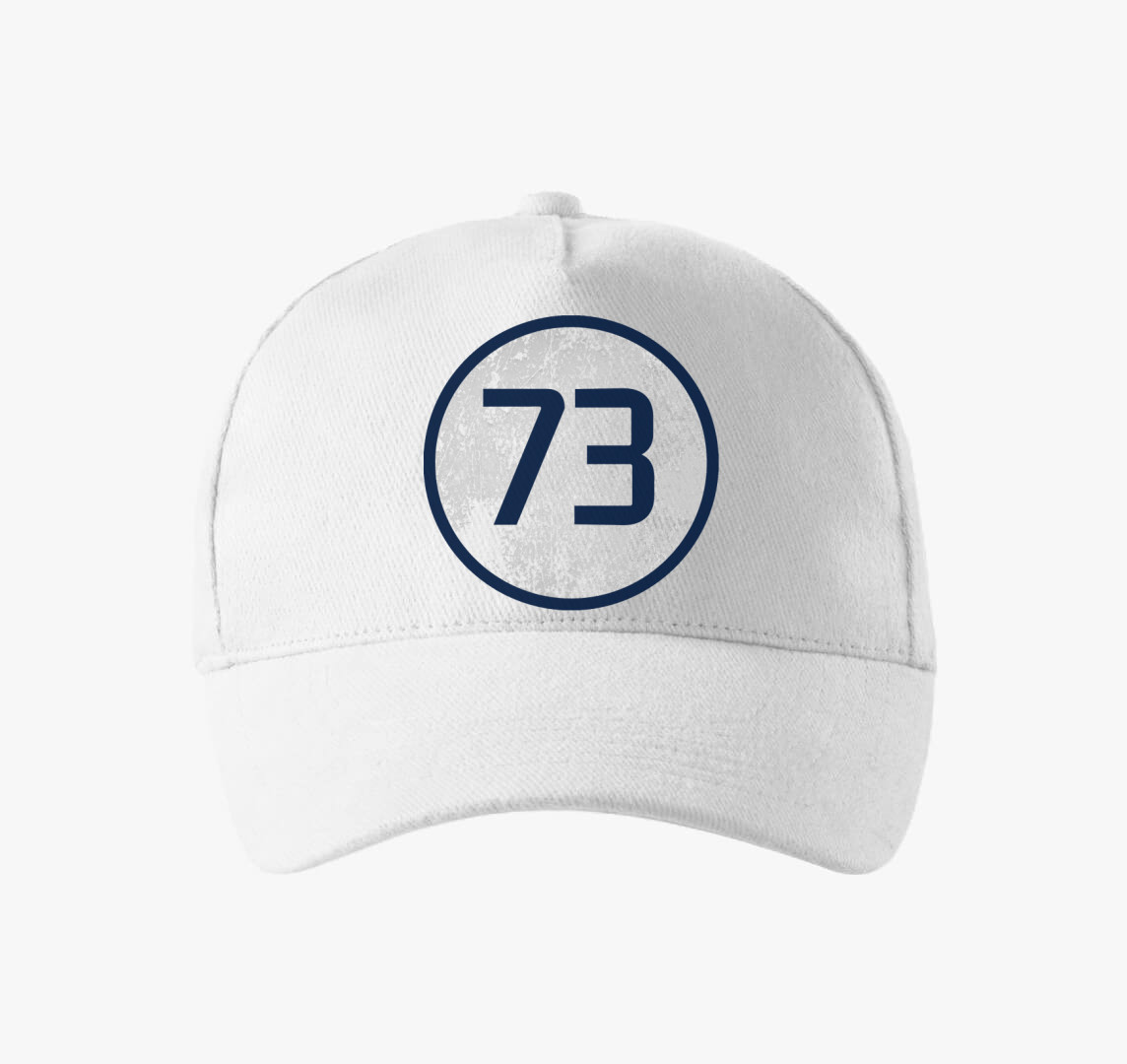 73 prím (Sheldon) kék baseball sapka — Fehér