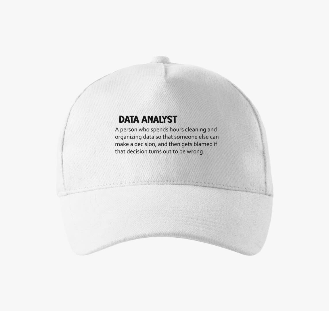 Data analyst baseball sapka — Fehér