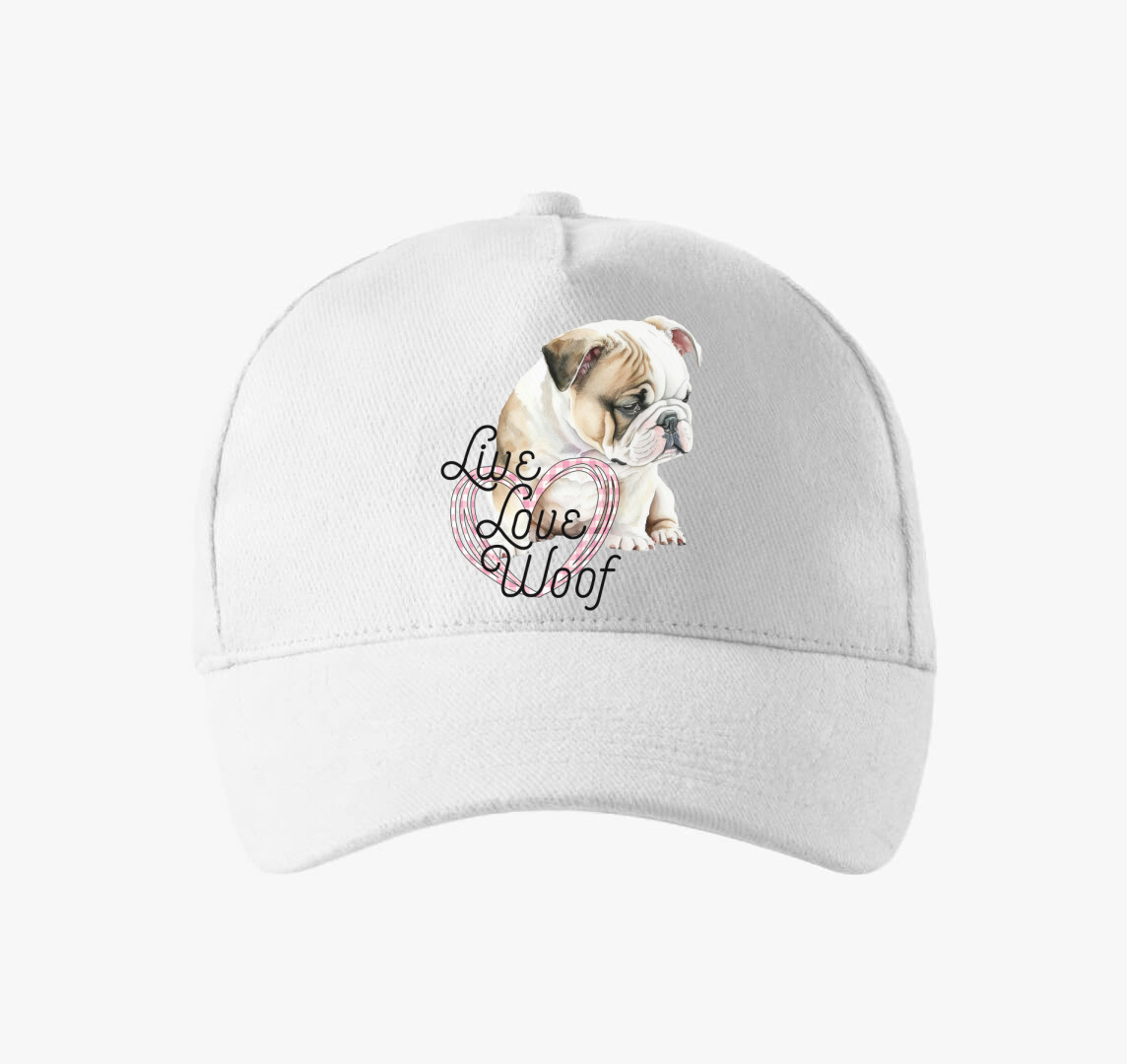Angol bulldog Woof baseball sapka — Fehér