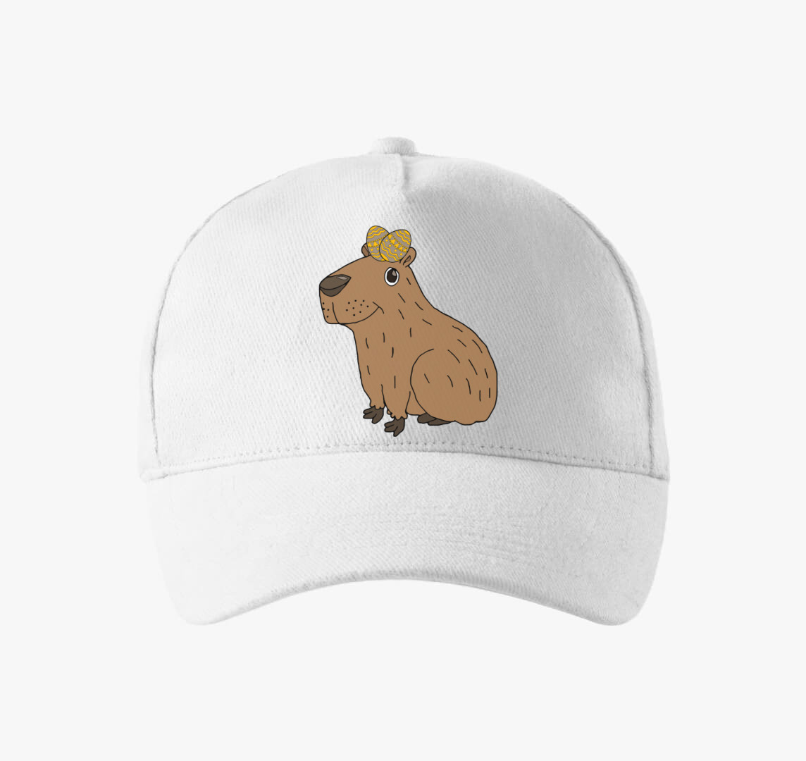 Húsvéti kapibara baseball sapka — Fehér