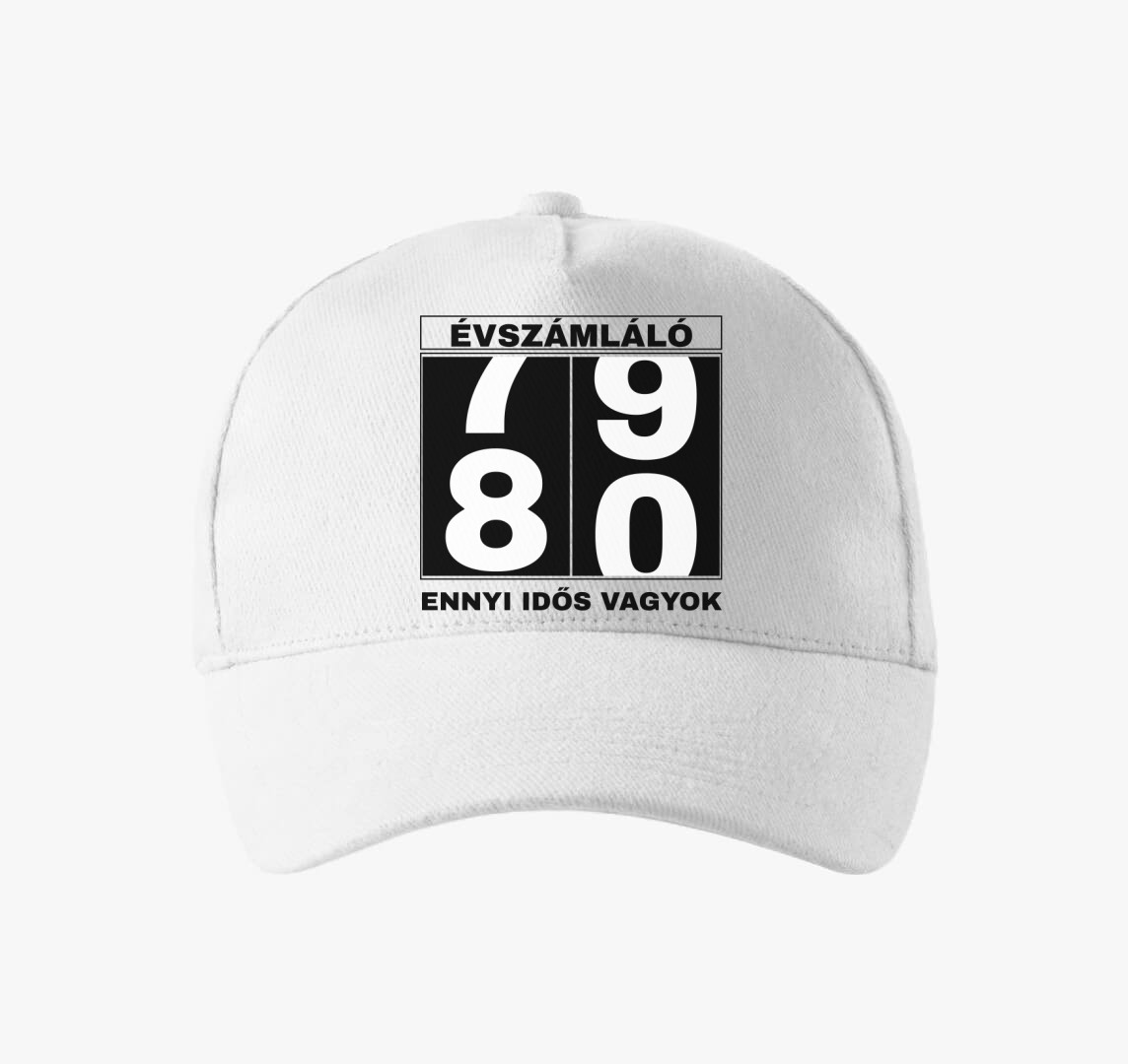 Évszámláló 80 éves szülinapi póló — Fehér