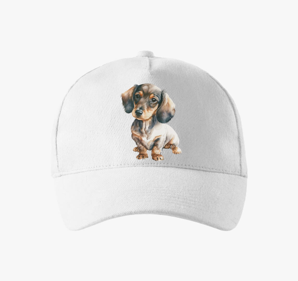 Daschund baseball sapka — Fehér