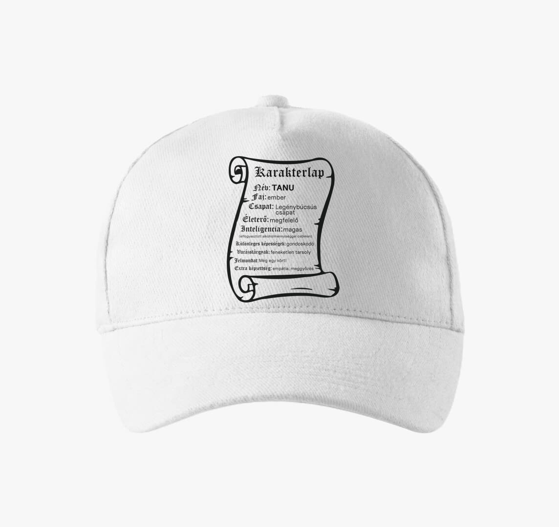 Karakterlap tanu baseball sapka — Fehér