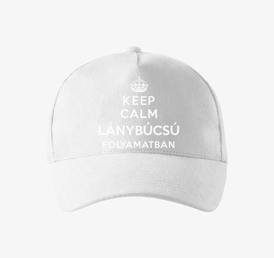 Keep calm lánybúcsú folyamatban baseball sapka — Fehér