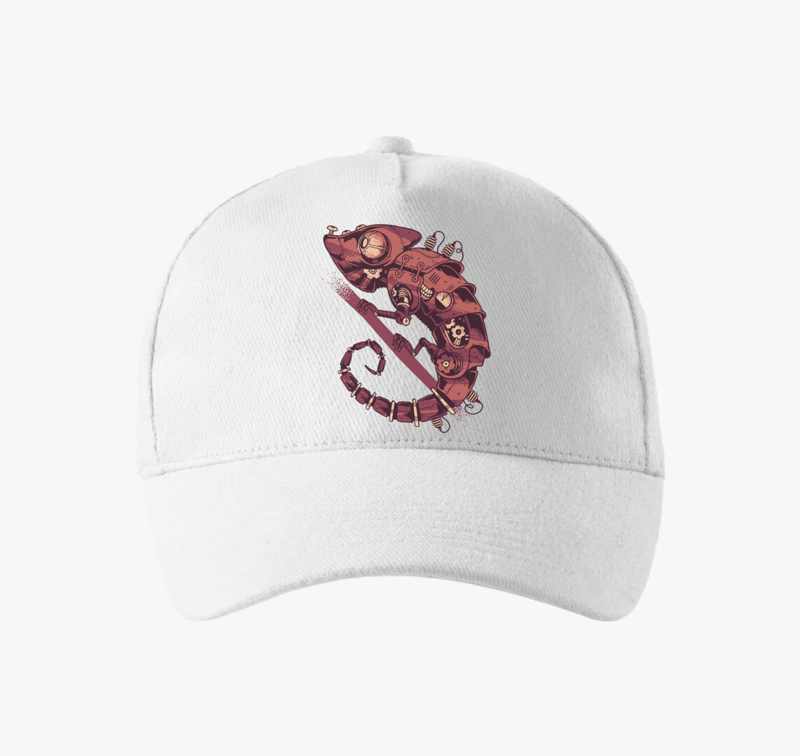 Steampunk kaméleon baseball sapka — Fehér