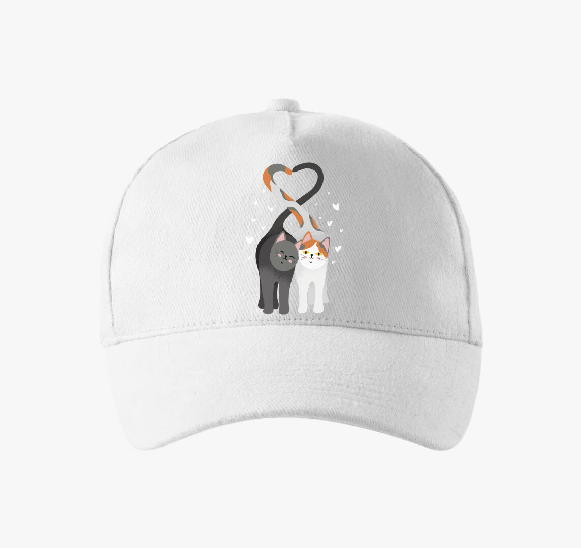 Szerelmes cicák baseball sapka — Fehér