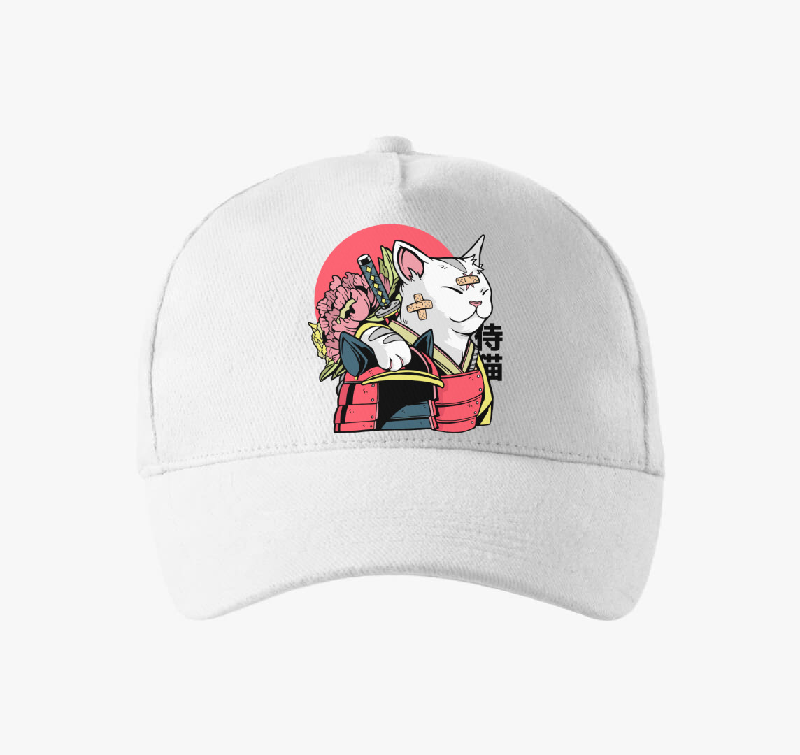 Samurai Cica baseball sapka — Fehér