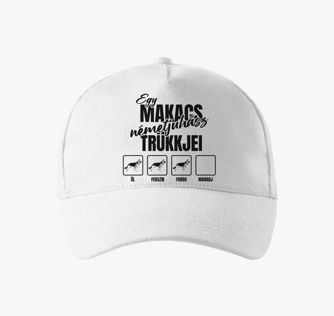 Egy makacs németjuhász trükkjei baseball sapka — Fehér
