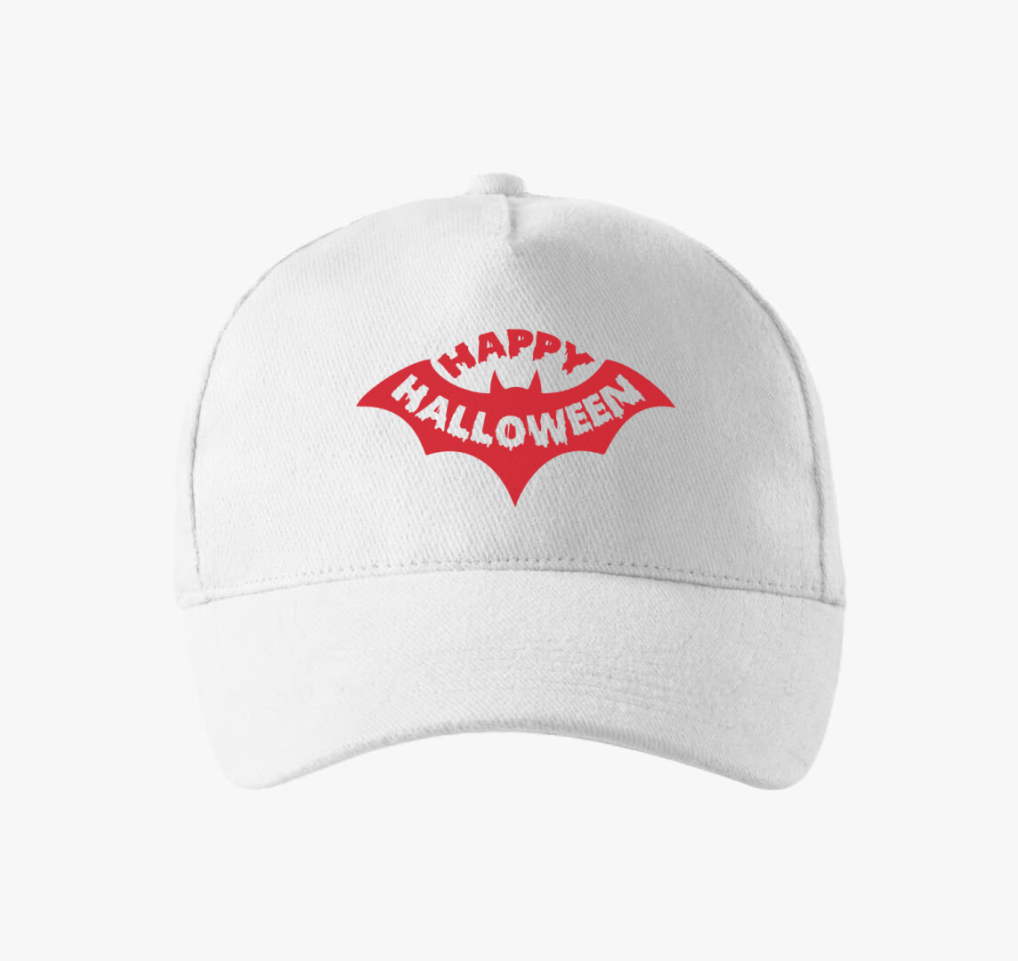 Happy halloween denevér baseball sapka — Fehér