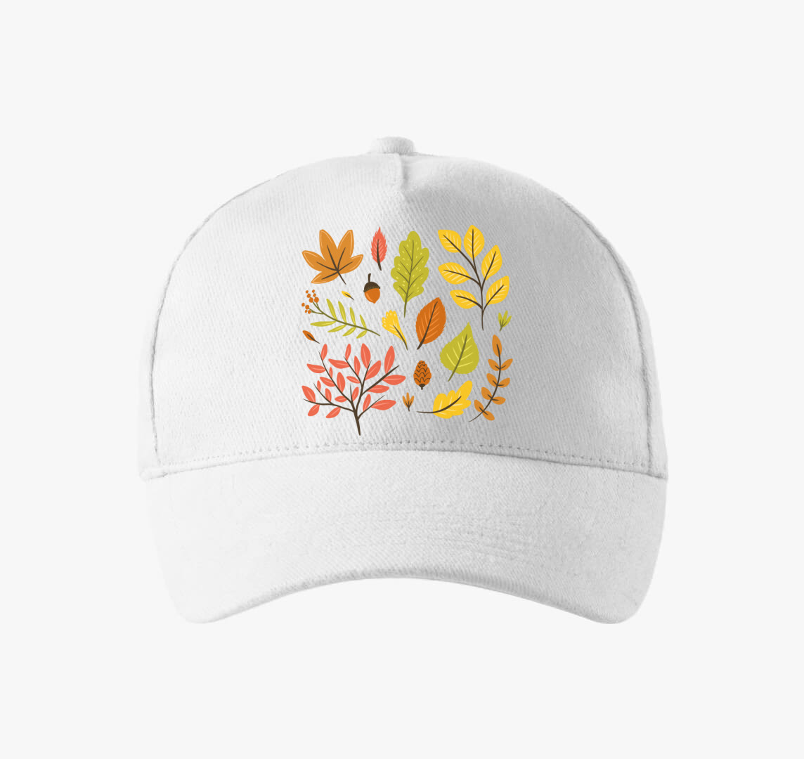 Őszi falevelek baseball sapka — Fehér