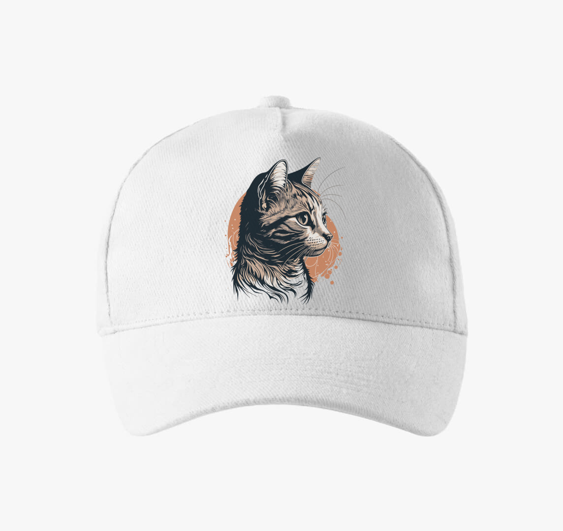 Aranyos cica baseball sapka — Fehér