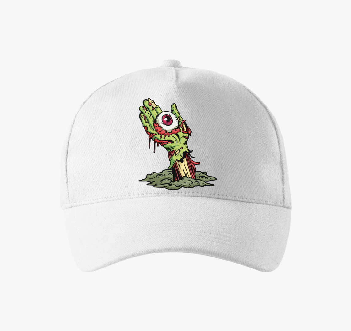 Halloween zombi kéz baseball sapka — Fehér