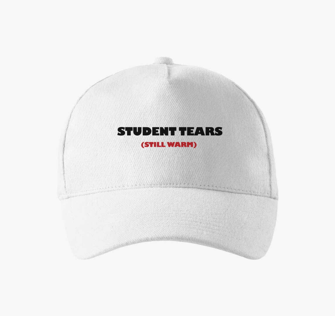 Student tears warm baseball sapka — Fehér