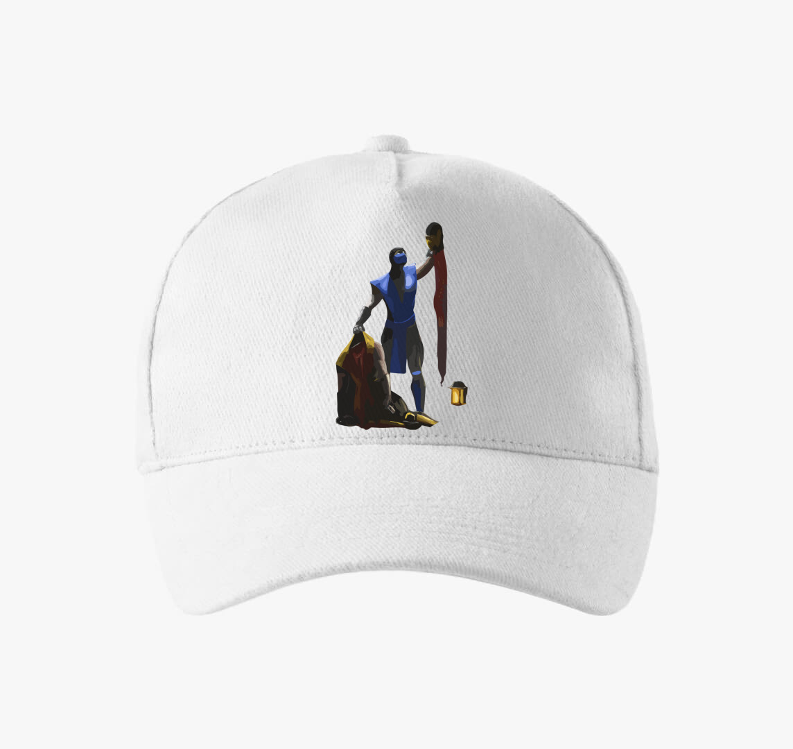 Mortal Kombat Finish Him baseball sapka — Fehér